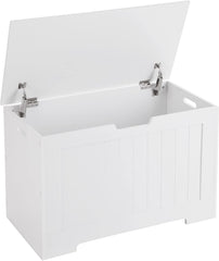 White Lined Storage Chest