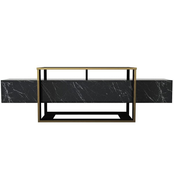 Gold & Black Marble TV Unit