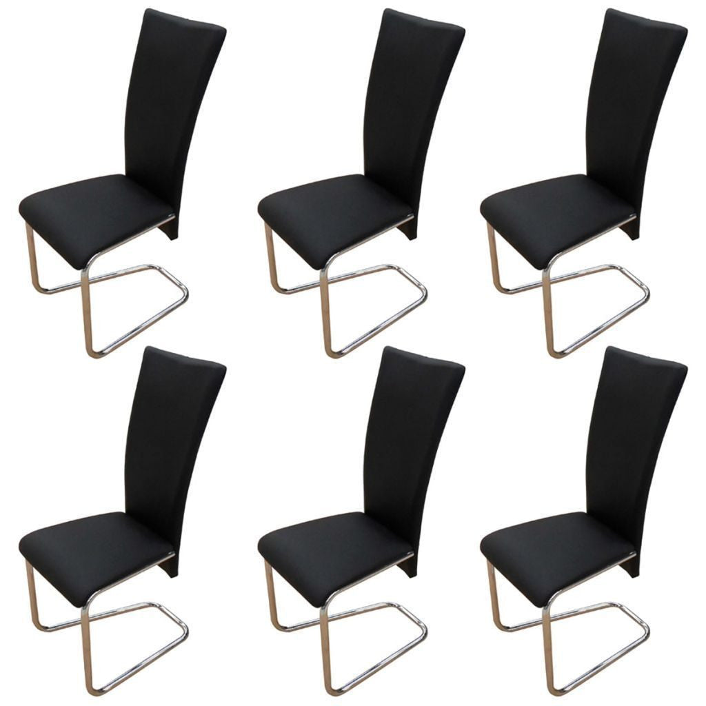 Set of 6 Black Dining Chairs