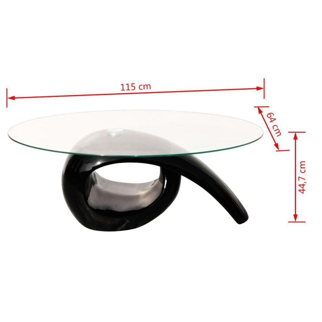 Black High Gloss Glass Coffee Table