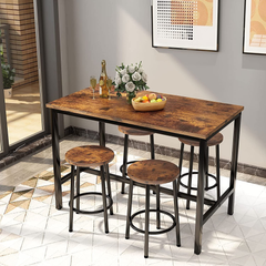 Copenhae Industrial Bar Table and Chairs Set