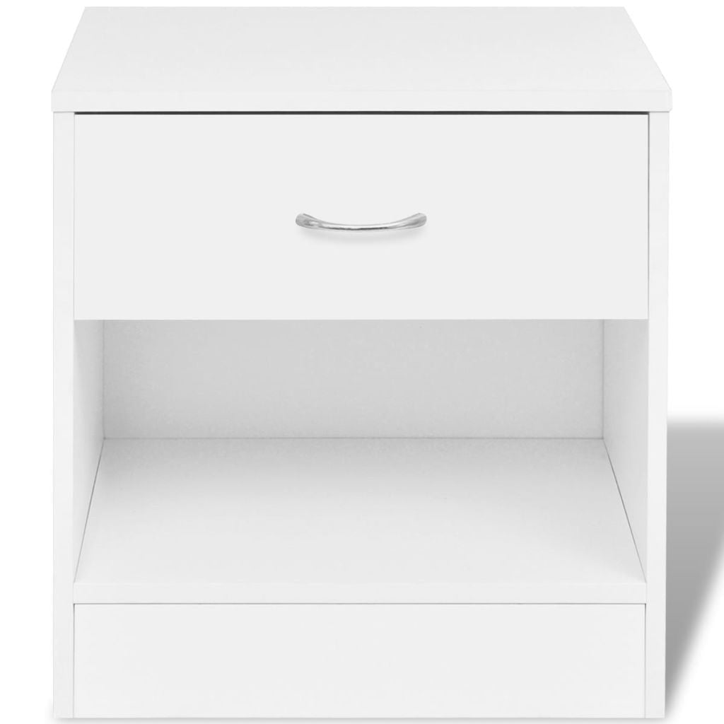 Set of 2  White Bedside Cabinets