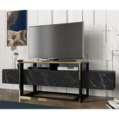 Gold & Black Marble TV Unit