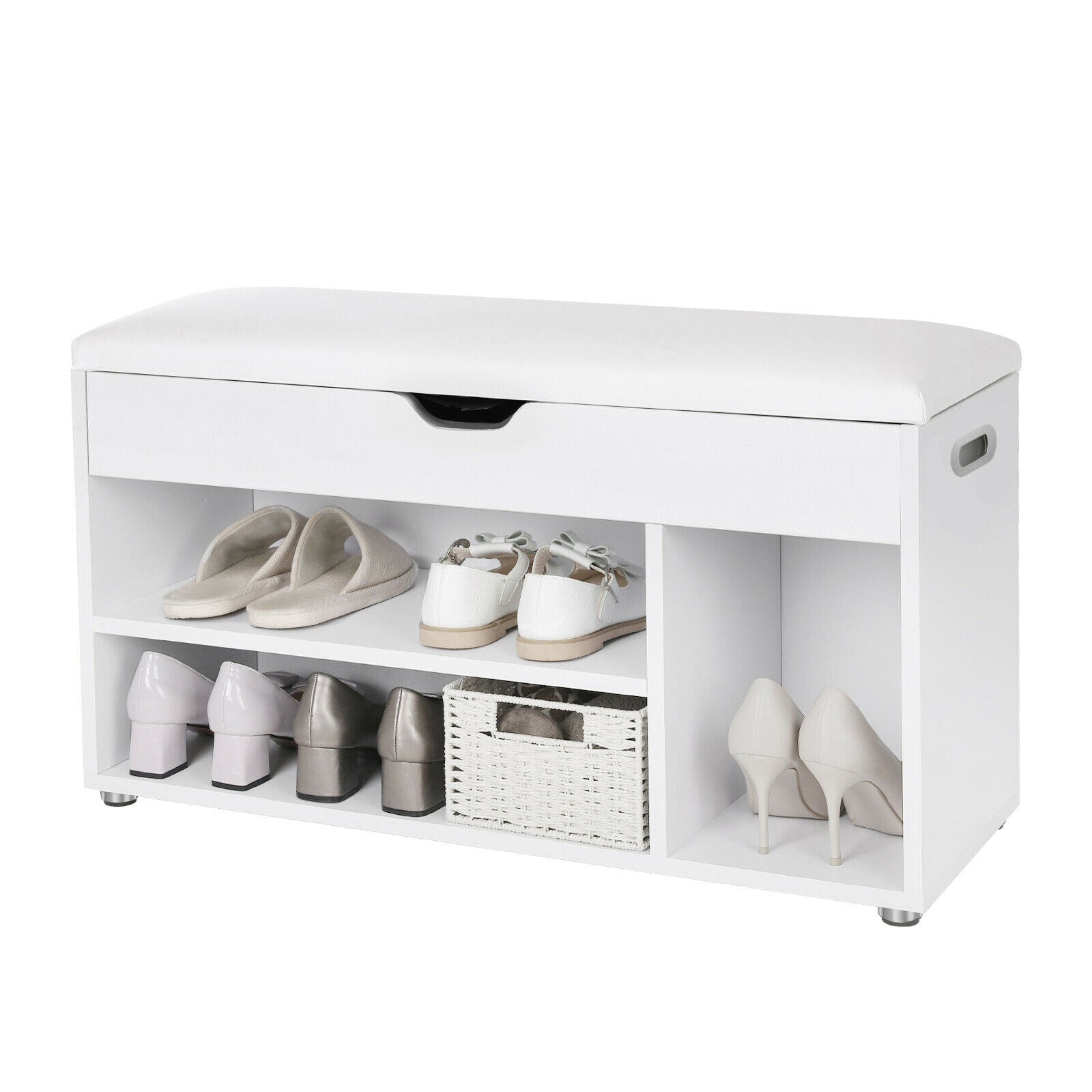 White Shoe Rack Storage Bench