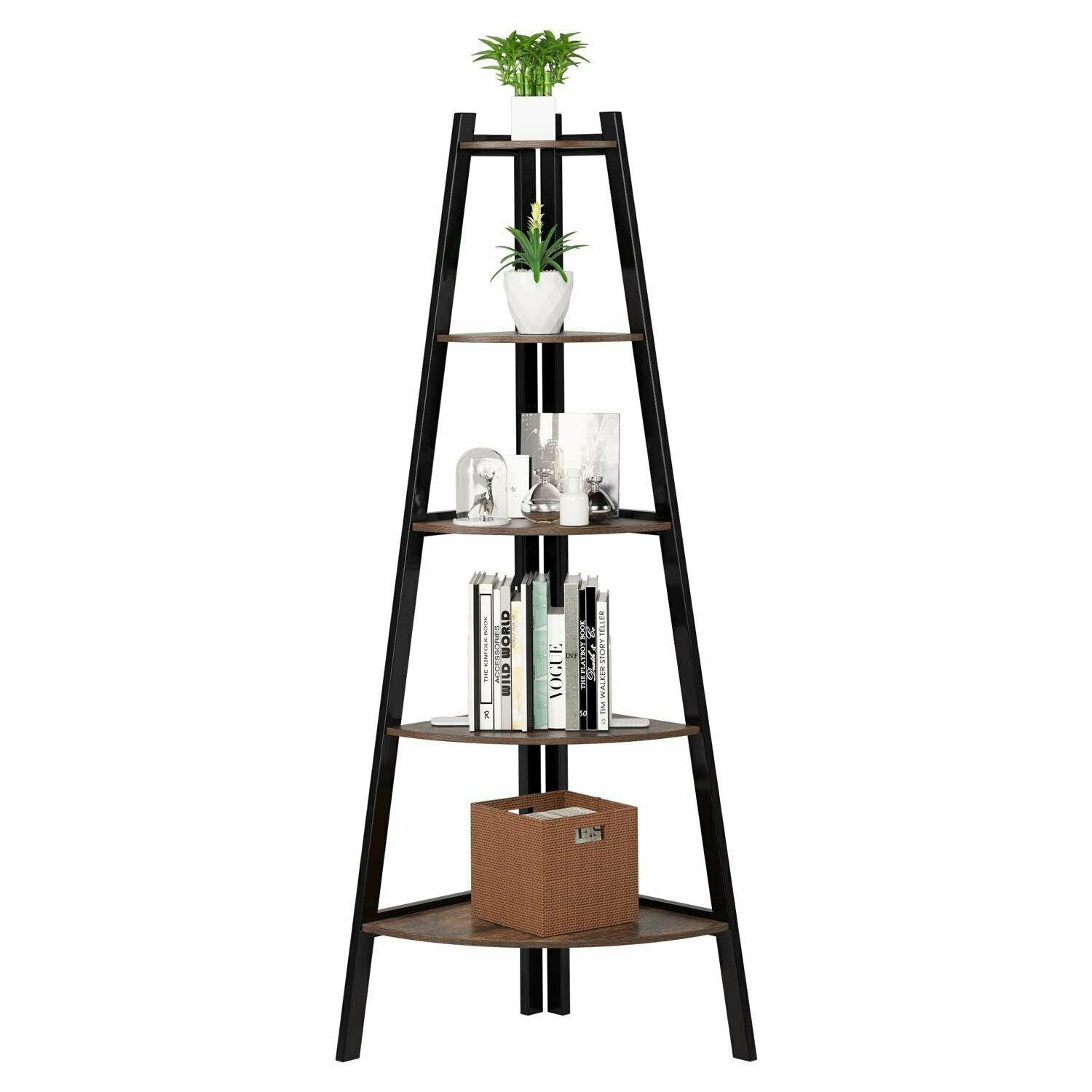 Rustic 5 Tier Corner Ladder