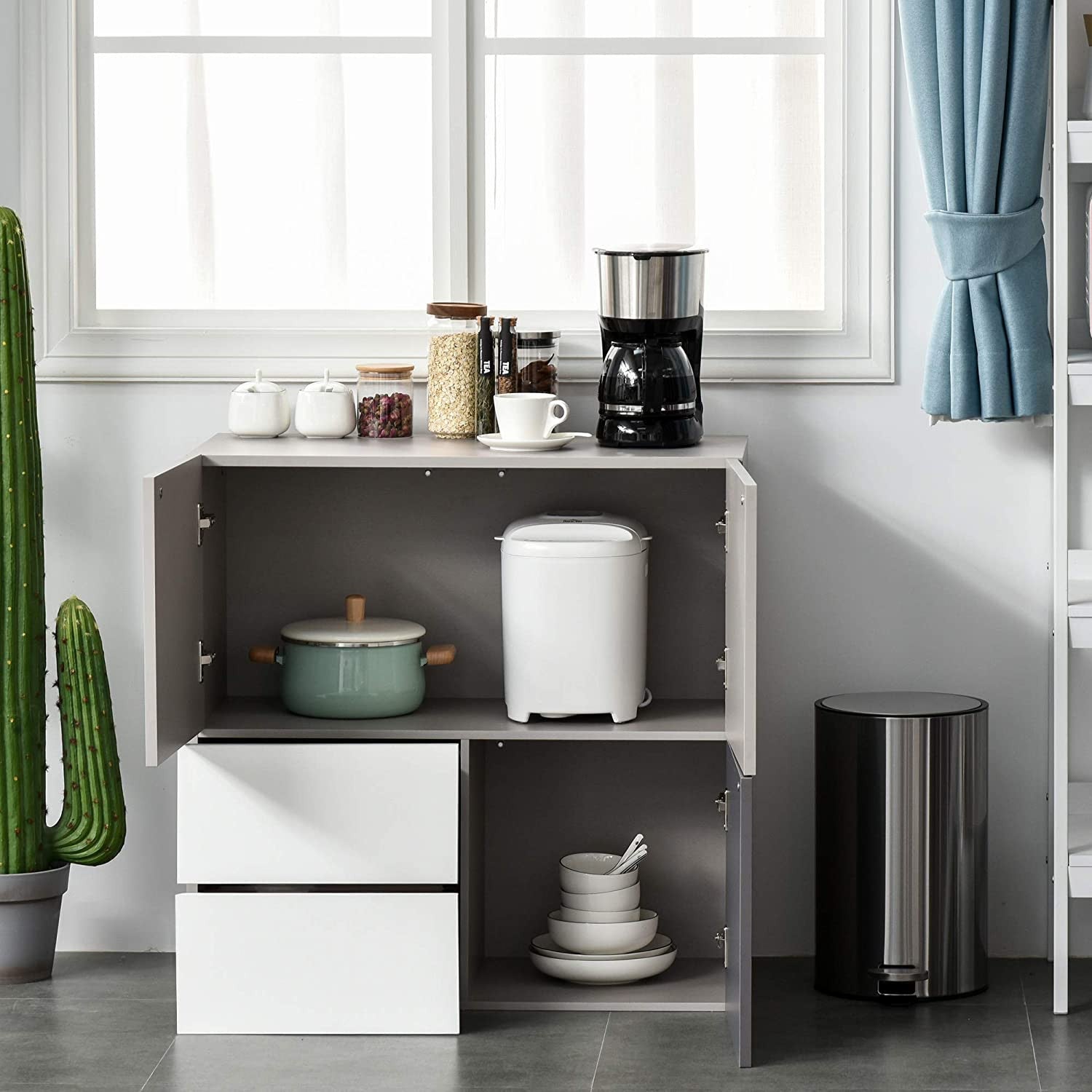 Scandi Storage Cabinet with Drawers