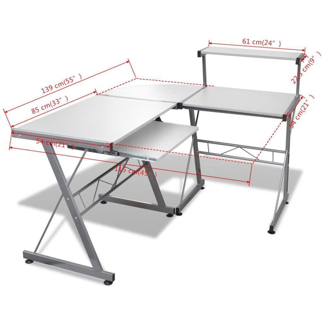 White Computer Desk Workstation