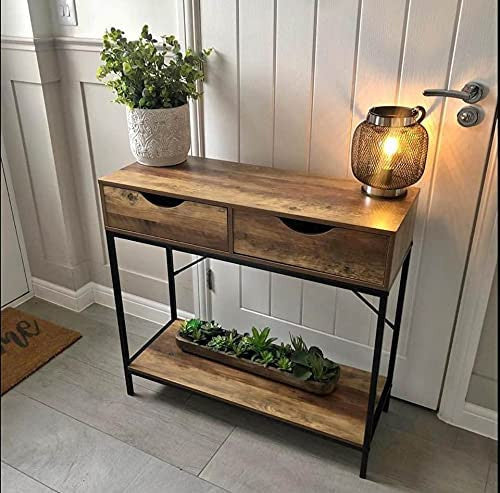 Industrial Double Drawer Console Table