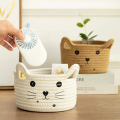 Hand Woven Cat Storage Basket