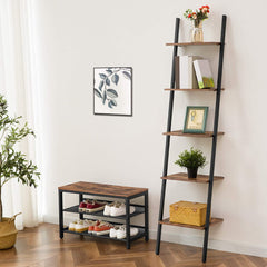 Retro Rustic 5 Tier Wall Ladder