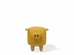 Modern Yellow Piggy Fabric Stool