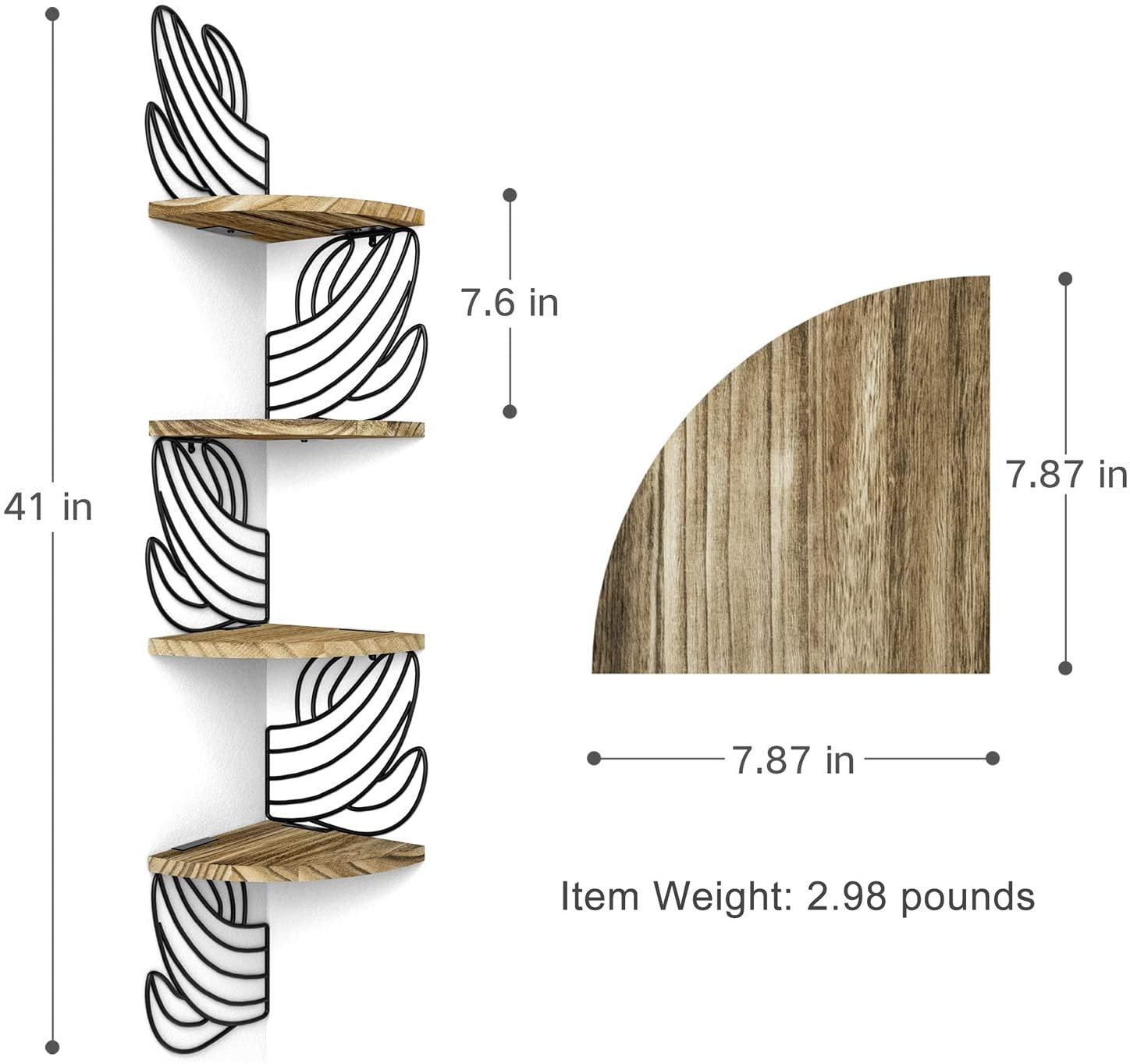 Cactus Design 4 Tier Corner Shelves