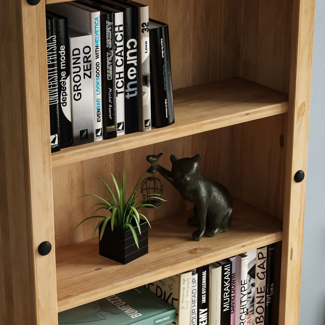 Solid Pine Wood Tall Bookcase