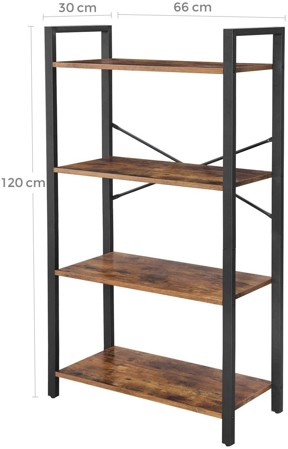 Rustic Brown Industrial Standing Ladder Shelf