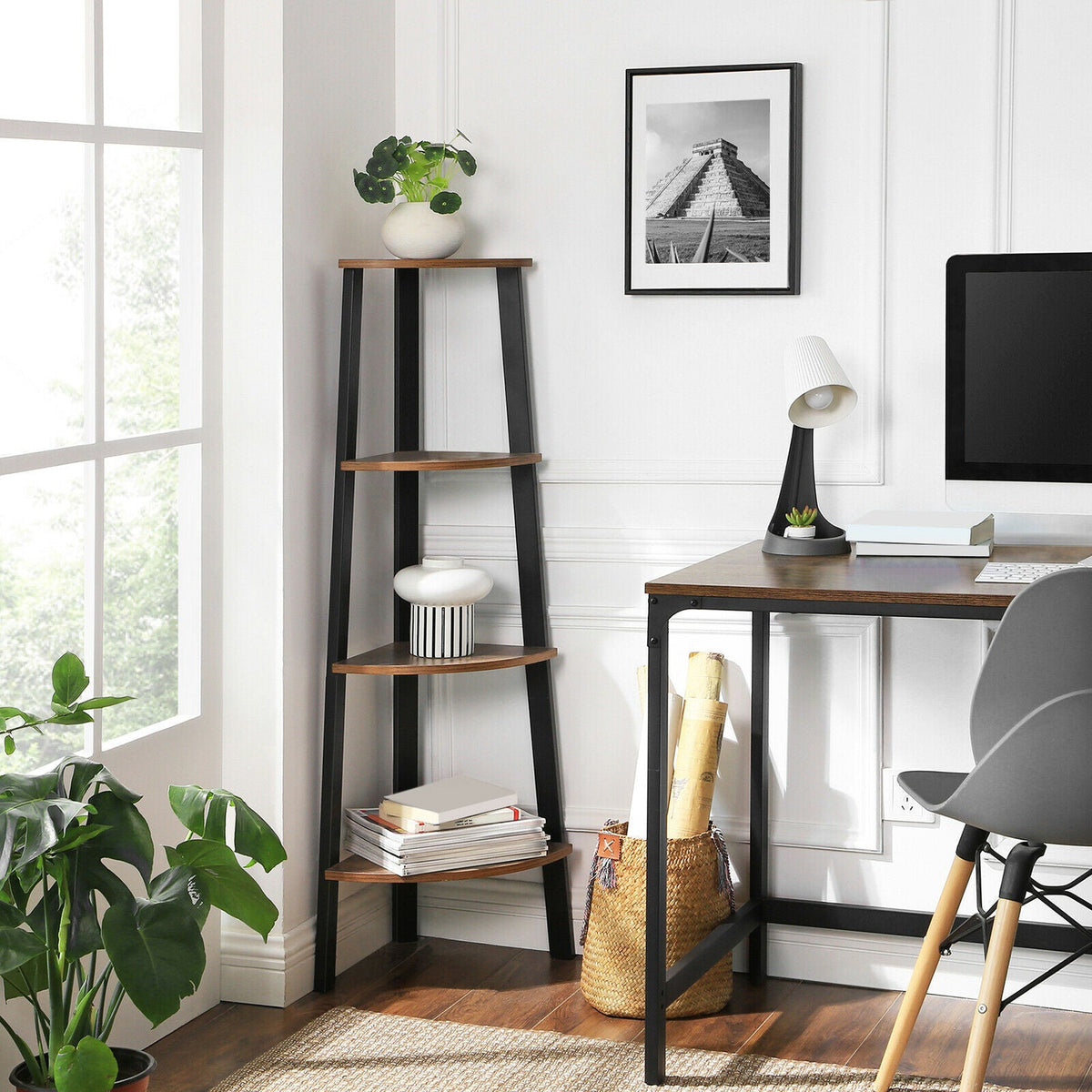 Rustic Industrial Corner Shelf