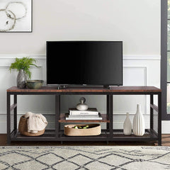 Rustic Brown Industrial TV Stand