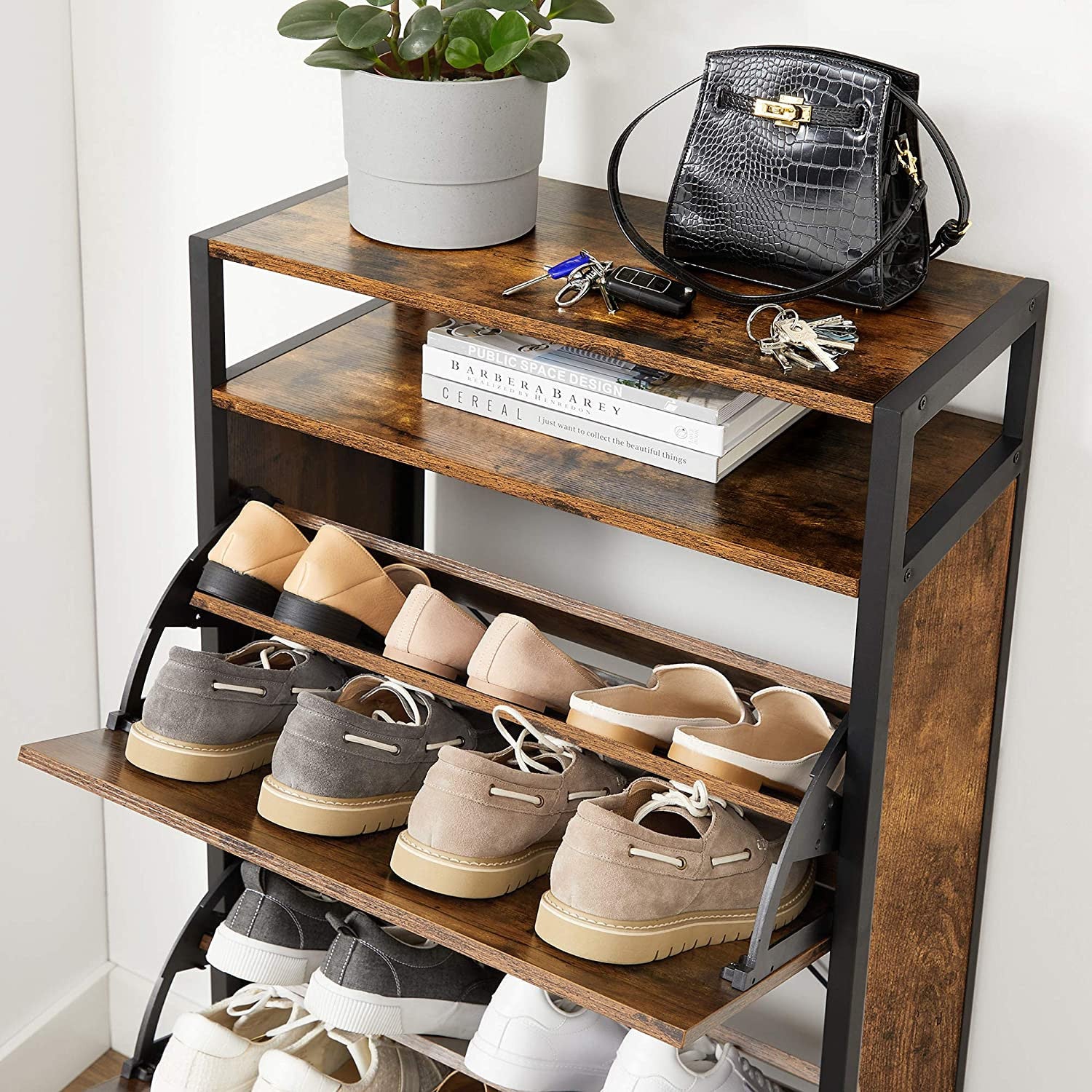 Rustic Shoe Storage Cabinet