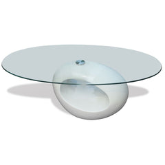 White Hollow Glass Coffee Table