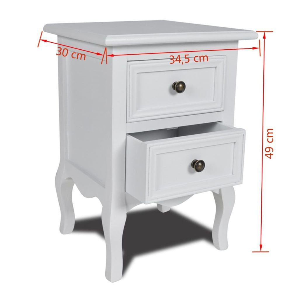 White Two-Drawer Nightstand