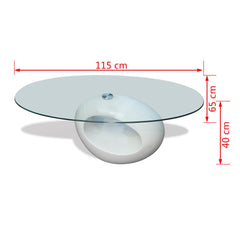 White Hollow Glass Coffee Table