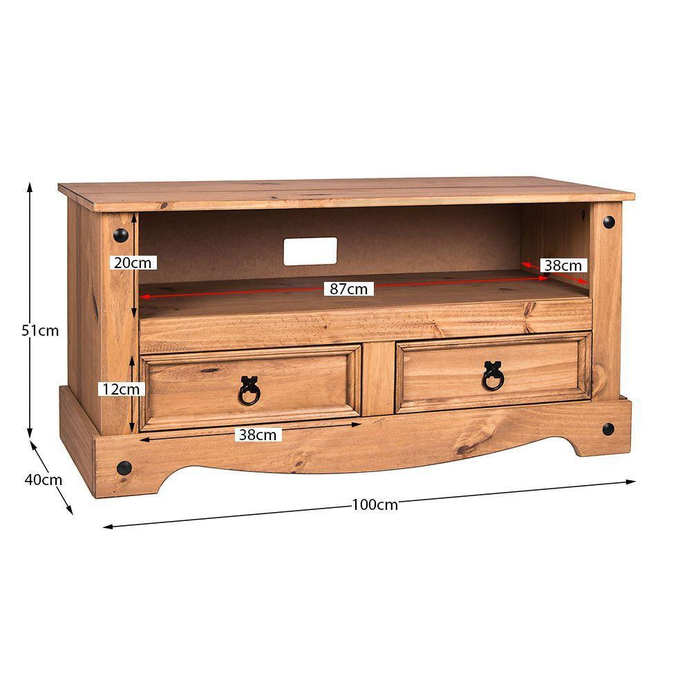 Solid Pine Wood TV Unit