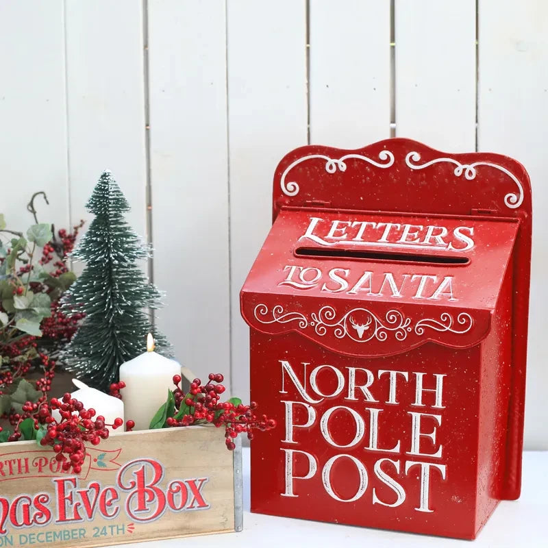 Outdoor-Garden-Metal-Mailbox-Christmas-Mailbox-Leaving-Message-Post-Box-Wall-Mounted-Post-