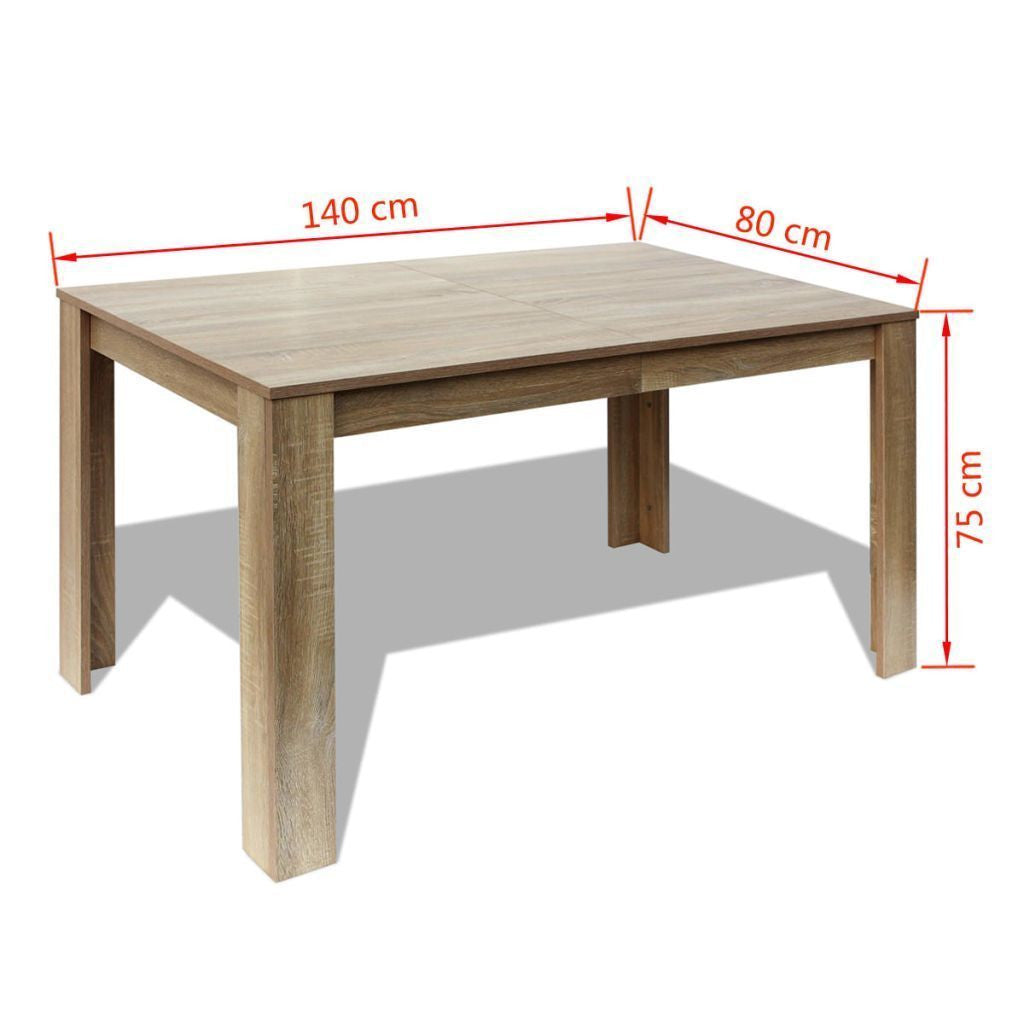 Oak Dining Table - 140 x 80 x 75 cm