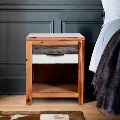 Solid Acacia Wood Bedside Table