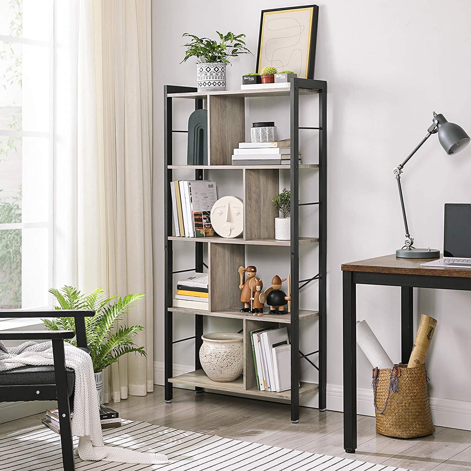 Industrial Greige Bookcase