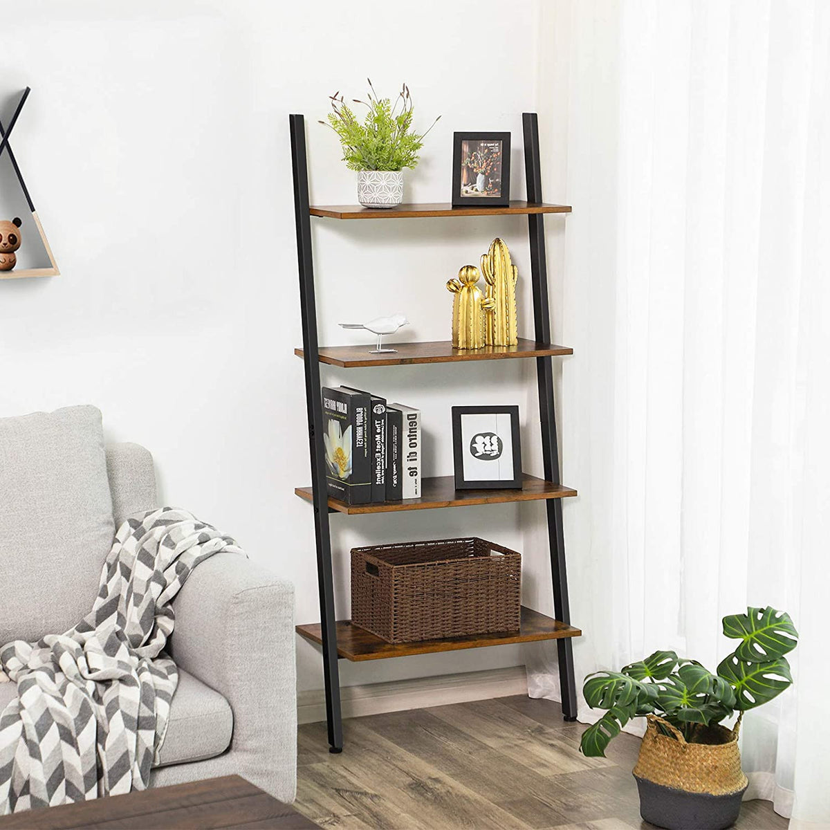 Rustic Ladder Shelves