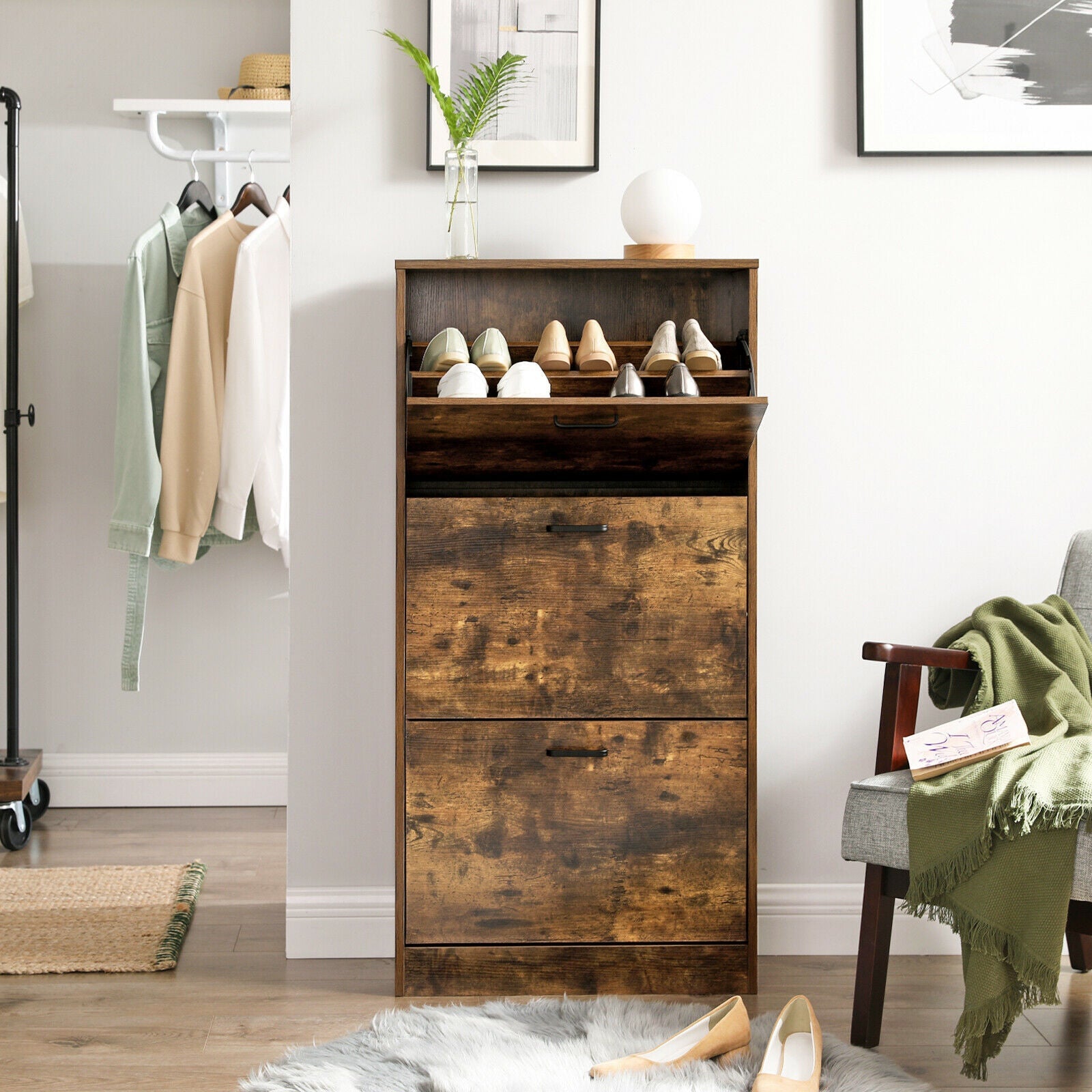 Rustic Shoe Storage Cabinet