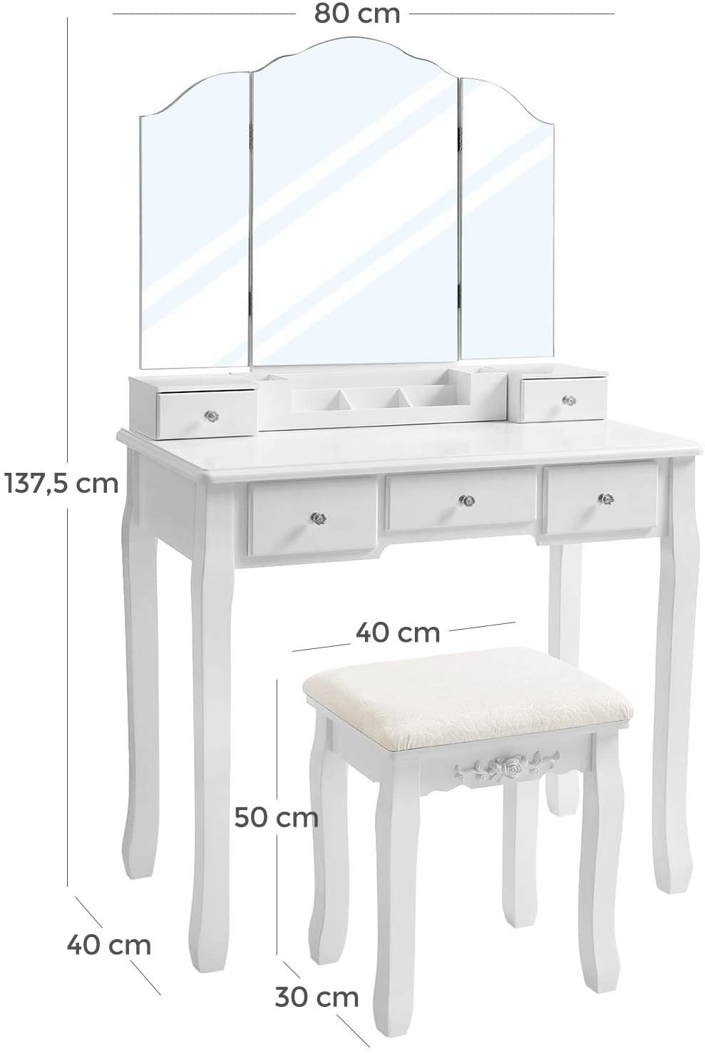 5 Drawer Dressing Table & Stool