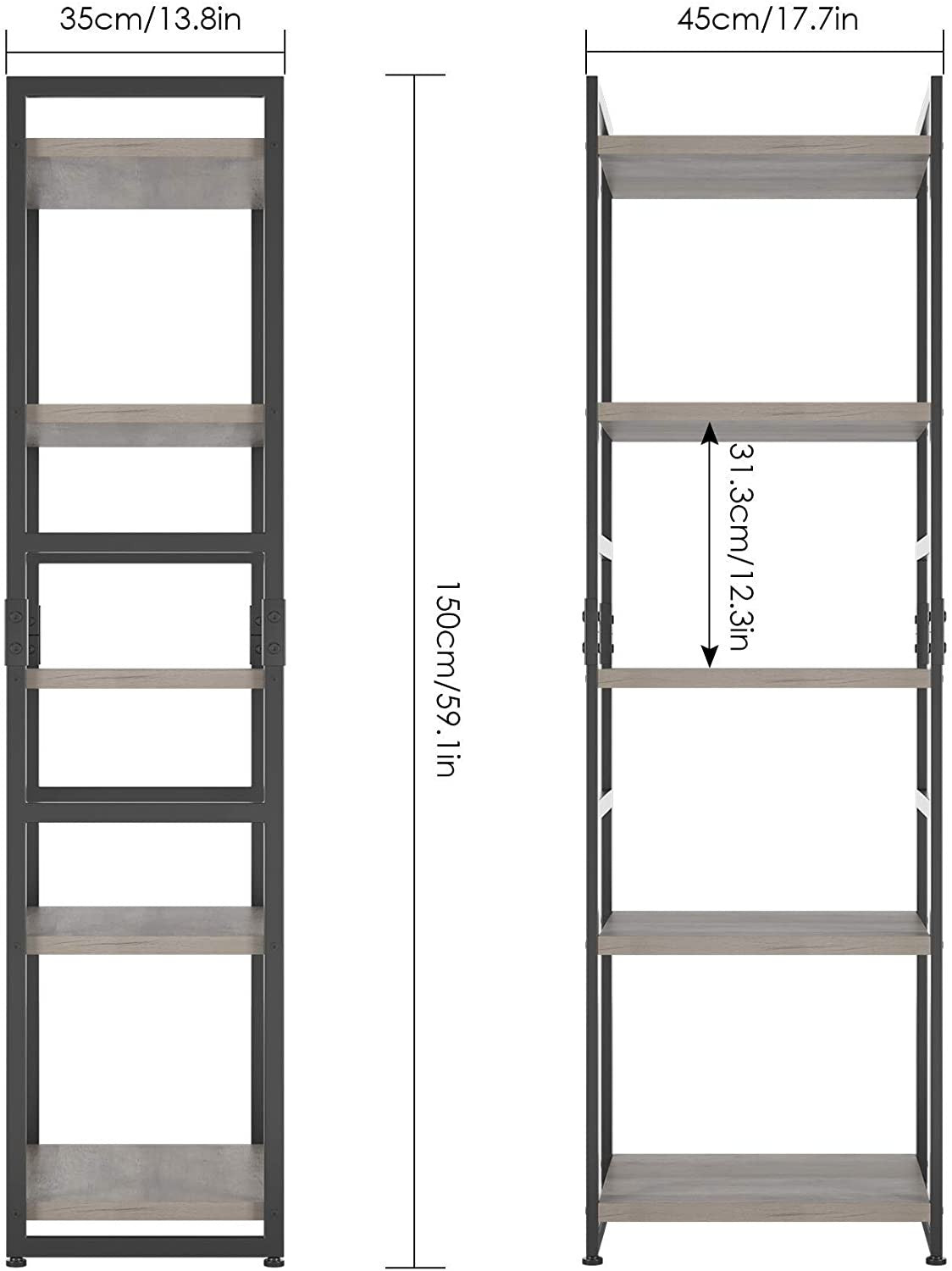 Grey Industrial 5 Tier Storage Unit