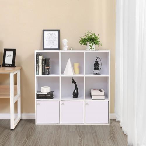 White Triple Bottomed Storage Bookcase