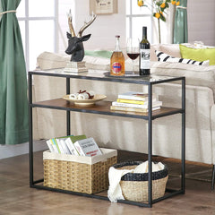 Rustic Glass Console Table