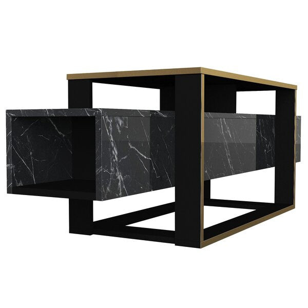 Gold & Black Marble TV Unit