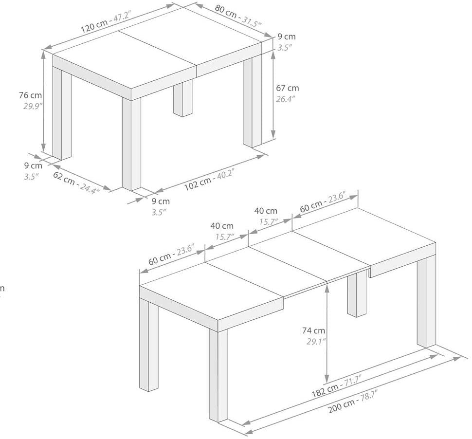 Italian Moda Extending Table