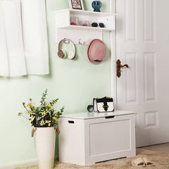 White Lined Storage Chest