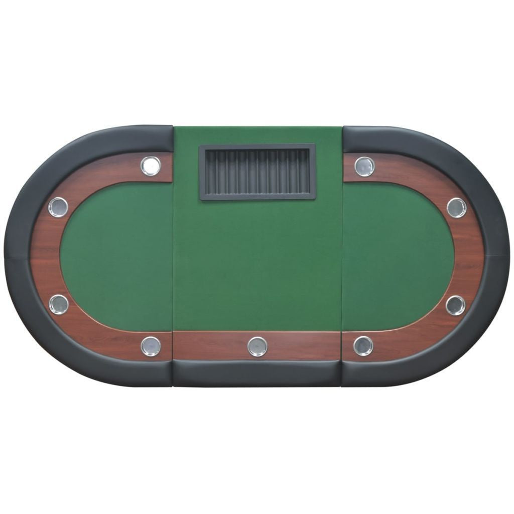 10-Player Poker Table with Dealer Area & Chip Tray