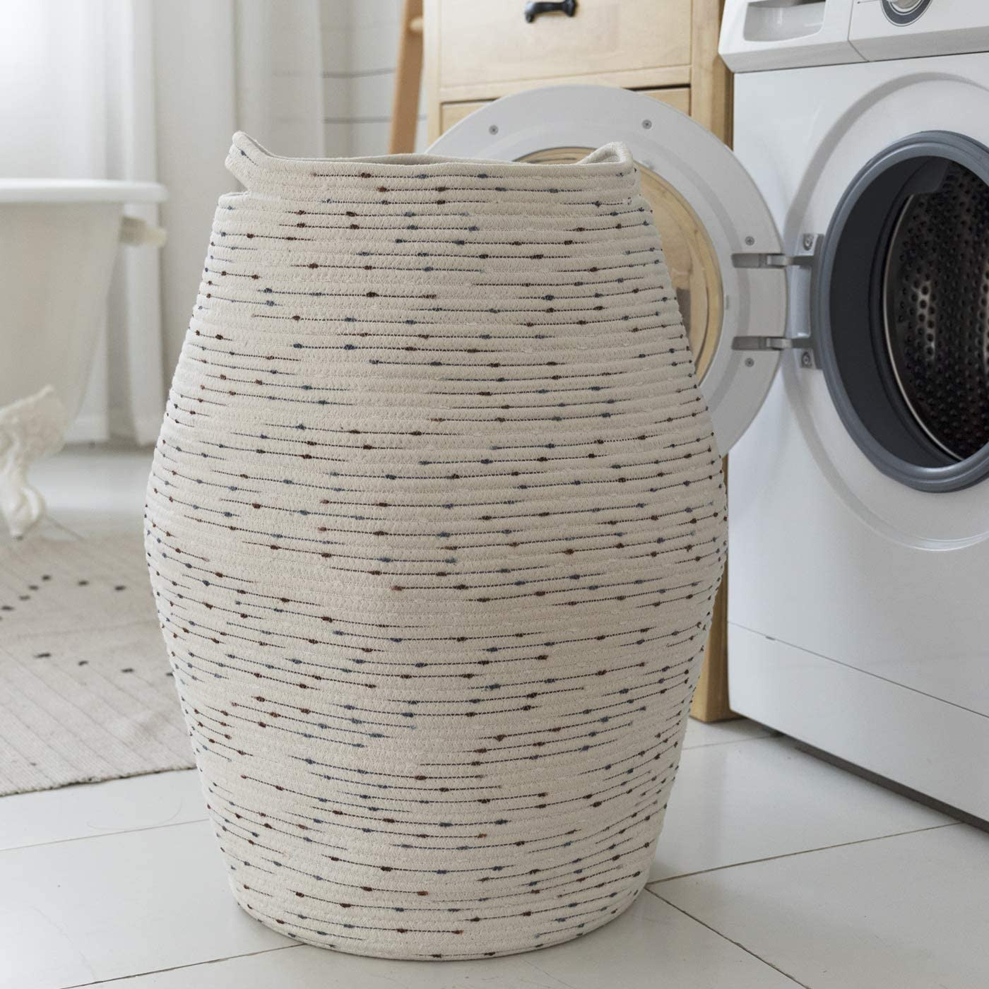 Large Cotton Rope Storage Basket Organizer