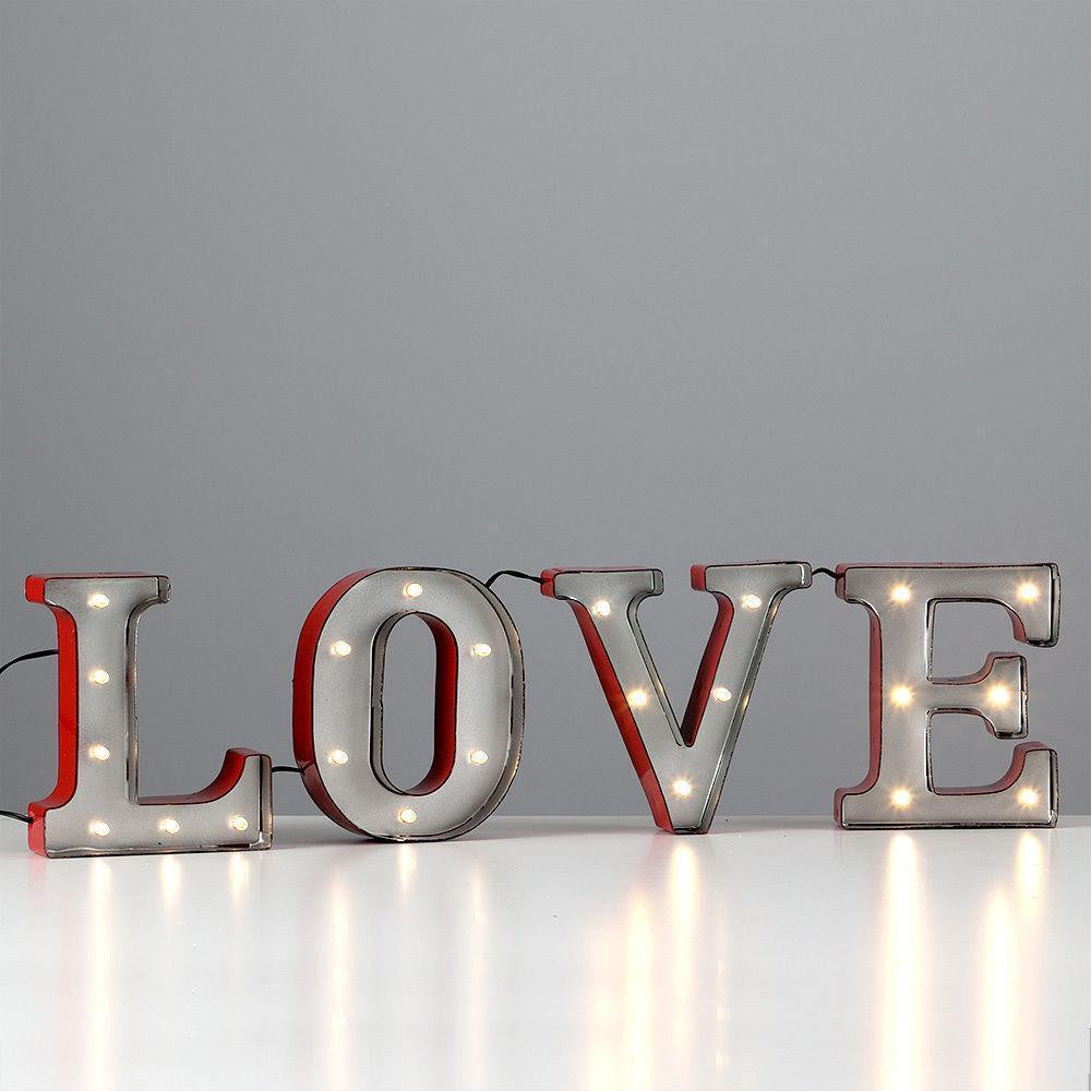 Metal LED Vintage Carnival Style LOVE Lights