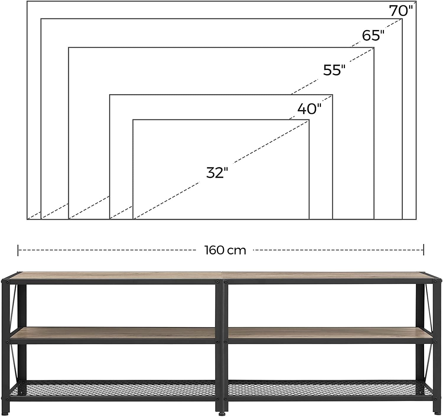 Greige and Black TV table